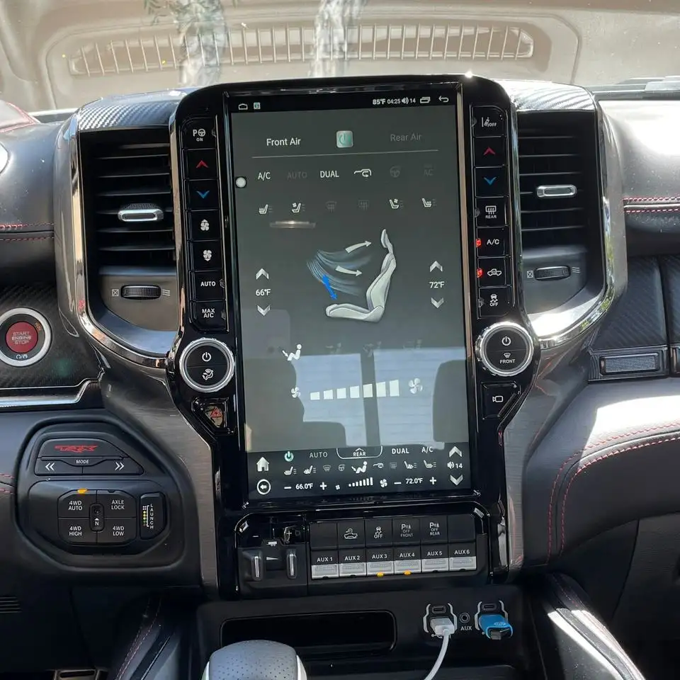 Pemutar Multimedia DVD otomatis Android navigasi gaya Tesla 13.6 "untuk Dodge Ram 2018 2022