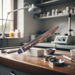 Manual Dental Laboratory <b>Plaster</b> Knife Steel and Wood Material - Product Image 3