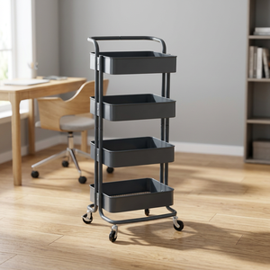 Beauty Salon Rack Bathroom Trolley Mobile Simple <b>Drawing</b> Room Kitchen Finishing Shelf Living Room <b>Storage</b> Trolley - Product Image 2