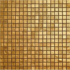 Vetro delle mattonelle di mosaico dell'oro dell'onda per la decorazione di arte della parete del bagno