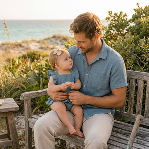 Abbigliamento Coordinato Personalizzato Hongbo per <span class=keywords><strong>Papà</strong></span> e Figlia, Morbido Cotone 100% Mussola, Outfit Coordinati per Famiglia - Product Image 3