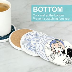 Ceramic Custom Logo Marble Heat Insulating Mat <b>Drink</b> <b>Coasters</b> for Bar, Beer, Coffee and Home Decor - Product Image 2