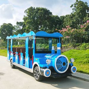 Electric <b>Train</b> 14 Seat Blue <b>Outdoor</b> Sightseeing Vehicle For Public Playground - Product Image 1