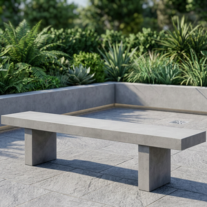Banco Moderno de Hormigón Ligero de 200 cm |   Banco de Jardín y Patio para Exteriores, Ecológico y Resistente al Agua - Product Image 6