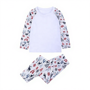 Meistverkaufte Maßgefertigte Polyester-Weihnachtspyjamas in Verschiedenen Farben Familien-<span class=keywords><strong>Matching</strong></span> Langarm-Pyjama-Set mit Langer Hose - Product Image 1