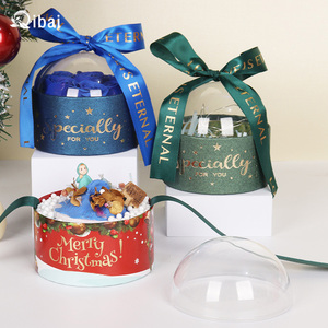 Qibai giáng sinh ôm xô bán cầu hộp bánh tròn Ngày Valentine hoa sô cô la Táo Hộp quà năm mới - Product Image 4