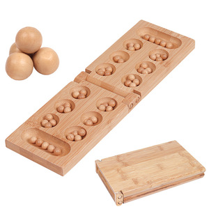 Ajedrez plegable juguete educativo Mancala juego de mesa niños divertido juego de mesa de madera - Product Image 5