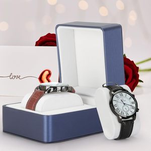 Boîte de rangement de luxe pour montre, en cuir personnalisé, à fente unique - Product Image 5