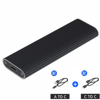 Boîtier SSD mobile en aluminium double protocole USB 3.1 Type-C vers M.2 NVMe/NGFF PCIe SATA