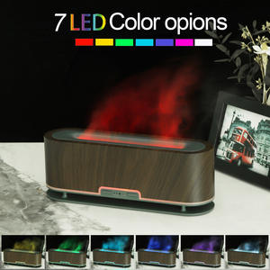 Diffuseur d'arômes JCSY 200 ml à ultrasons avec sept couleurs lumineuses pour la maison, le bureau, le bureau à domicile, gris, blanc, grain de bois - Product Image 2