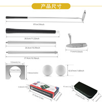 Vente en gros de coffrets cadeaux de golf durables, portables et en aluminium, kit de jeu de putter de golf pour droitier, pratique au bureau en intérieur
