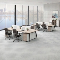 Ensemble bureau et chaise de bureau moderne, durable et écologique, avec bureau d'ordinateur autoportant en contreplaqué de qualité E1 pour usage commercial