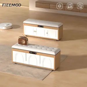 Fieemoo Phong Cách Mới Có Thể Tháo Rời Tủ Cho Giày Với Đệm Mềm Thông Minh Giày Băng Ghế Dự Bị Với Công Nghệ Khử Trùng Và Khử Mùi