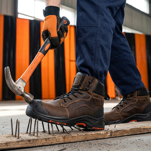 DSF53 Definite Heavy Duty Leather <b>Safety</b> <b>Working</b> Boots Steel Toe <b>Safety</b> <b>Shoes</b> Construction Workers - Product Image 1
