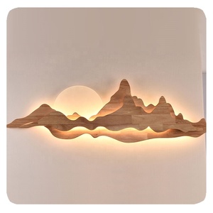 Nouveau 2026 tendance nouveau <span class=keywords><strong>café</strong></span>-bar moderne suspendu chinois en bois lit <span class=keywords><strong>phare</strong></span> LED salon maison luxe applique murale - Product Image 6