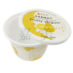 Frozend plástico 500g redondo blanco pera crema agria base con tapa - Product Image 3