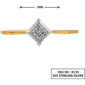 ออร์นาติสแหวนเพชรขาวทรงกลมธรรมชาติ เงินแท้ 925 สำหรับผู้หญิง - Product Image 2