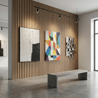 Panneau mural WPC insonorisant, ignifuge et absorbant le son, design géométrique moderne gaufré Damas, garantie 3 ans, design graphique, pour salle de sport