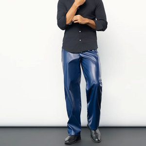 กางเกงหนังผู้ชายขายดี ผลิตจากโรงงาน ราคาขายส่ง คุณภาพสูง สำหรับขี่มอเตอร์ไซค์ ทำจากหนังวัว - Product Image 4