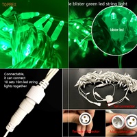 Guirlandes lumineuses LED vertes TOPREX, 20 ans d'expérience, pour la décoration commerciale des espaces publics, IP65, extérieur, pour arbres, événements Ramadan et Aïd