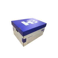 Caja de Almacenamiento de Papel Plegable de Gran Capacidad para Documentos de Oficina, Caja de Archivo con Tapa