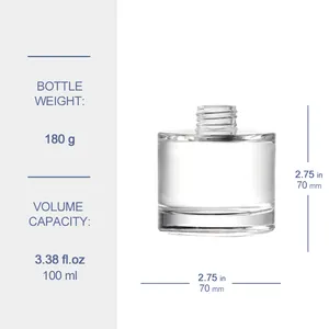 Round 100ml Transparent Color Fragrance Scented Reed Diffuser Glass Bottle For Aroma Oil