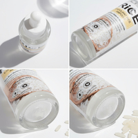 Sérum pour le visage à l'acide hyaluronique de riz OEM, essence anti-âge, végétalien, améliore la peau sèche, sérums correcteurs de taches brunes