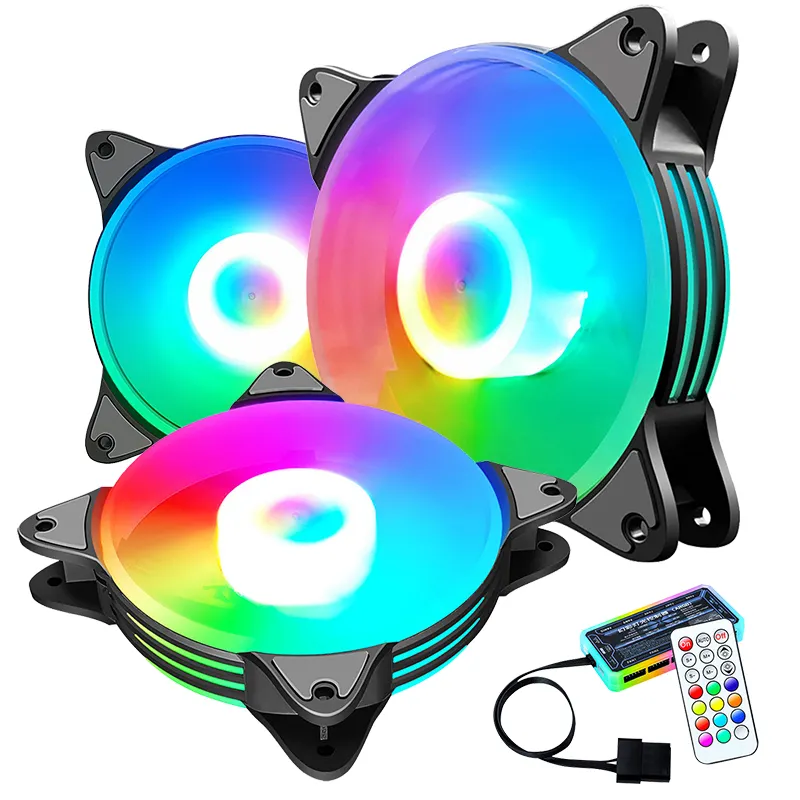 Factory New Design PC 120mm RGB Fan Computer Gaming Case LED Light Fans & cooling CPU Cooler Heatsink Air ARGB Fans Free Samples