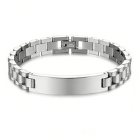 Bracelet à maillons en acier inoxydable gravé sur mesure, hypoallergénique, avec nom personnalisé, bijoux en acier titane pour OEM/ODM