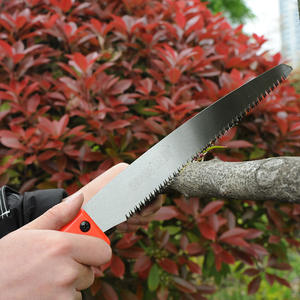 Sierra de mano Qihong de 250 mm con hoja de acero de alto carbono y mango rojo, herramienta de poda para jardín - Product Image 4