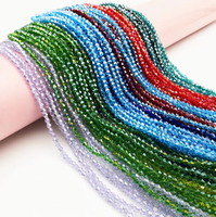 Kristal Kaca Bicone Bersegi 2/4/6/8mm Desain Biru Berkilau Polesan Halus Aksesori Fashion Berkilau Produsen Langsung