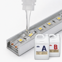 Gel de scellement en silicone transparent bicomposant à durcissement par addition 1:1 pour l'encapsulation de composants électroniques, de bandes LED et de circuits imprimés COB