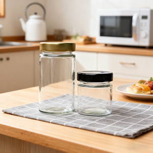 Tarro <span class=keywords><strong>de</strong></span> Vidrio Redondo y Recto con Tapa <span class=keywords><strong>de</strong></span> Metal Profundo para Salsa, Mermelada <span class=keywords><strong>de</strong></span> Miel, Pepinillo para <span class=keywords><strong>Brotes</strong></span> <span class=keywords><strong>de</strong></span> <span class=keywords><strong>Bambú</strong></span>, Aceitunas, <span class=keywords><strong>Brotes</strong></span> <span class=keywords><strong>de</strong></span> Soja, Pepinos - Product Image 2