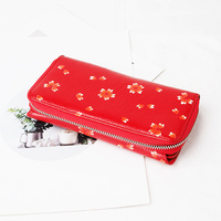 Portefeuille en cuir véritable pour femme, nouveaux modèles à la mode, motifs floraux, bonne fermeture éclair, très bonne Grain
