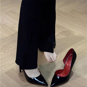 Escarpins <span class=keywords><strong>en</strong></span> cuir véritable à <span class=keywords><strong>talon</strong></span> aiguille avec semelle <span class=keywords><strong>en</strong></span> caoutchouc, sandales de créateur à talons hauts pour <span class=keywords><strong>femme</strong></span>, chaussures habillées quotidiennes - Product Image 3