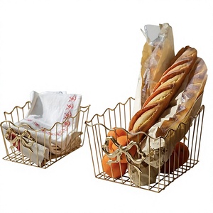 Panier à fruits en métal de luxe avec nœud décoratif, panier de rangement ouvert en fil métallique pour cuisine, table à manger, décoration intérieure - Product Image 5