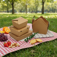 Caja de Papel Kraft Desechable al por Mayor con Ventana, Empaque Ecológico para Llevar Hamburguesas