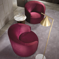 Italienische leichte Luxus Einzels itz Sofa Stoff Edelstahl goldenen Sessel Hotel Wohnzimmer Café Freizeit Sofa Stuhl