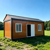 Maison conteneur préfabriquée MHY à grain de bois avec toit à pignon, double porte, assemblage rapide pour dortoir