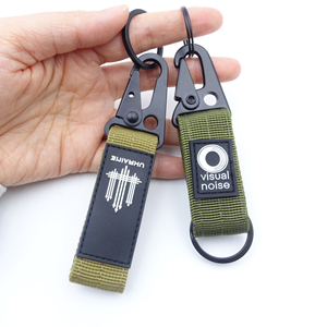 Promotional Keychains Carabiners Hooks and Rings Customized Outdoors Charm Bag Accessories Nylon Polyester Tactical Keychains