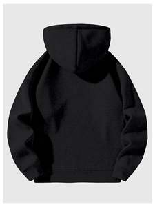 Men's Solid Color Pullover <b>Hoodies</b> Breathable Warm Winter Wear Made of Polyester/Cotton Material - Product Image 2
