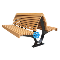 Banc d'extérieur moderne en HDPE et métal, grande capacité, en forme de pingouin, pour patio, entrée de salle de sport, zones urbaines, assise double face, parc, hôtel