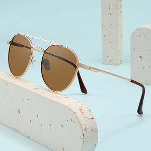 Lunettes de soleil rondes en métal unisexes, monture noire, protection UV400, verres en PC, pour les voyages, la conduite et la mode - Product Image 4