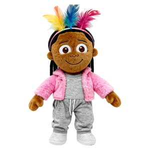 Suave y Adorable Juguete de Unicornio con Cuernos de Arcoíris, Animal de Peluche con Sudadera Gris y Pantalones Cortos Negros - Product Image 4