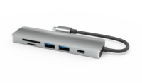 Moyeux 6-en-1 Type C vers HDMI USB 3.0, adaptateur pour lecteur de carte SD/TF, fonction PD