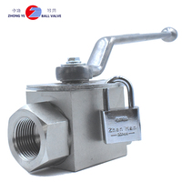 Válvula de Bola de Control Manual Hidráulica de Alta Presión de Acero al Carbono con Brida, Tamaño de Puerto DN25, Marca YANYE, Modelo KHB-G, Alta Temperatura