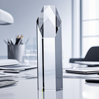 Noble K9 Personnalisé Hexagone Cristal Trophée En Cristal pour la Gravure, Sablé et Laser