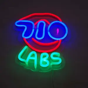 Cara sonriente Patrón Personalización LED Flex Neon Signs <span class=keywords><strong>Comprar</strong></span> edificio 12V Transformador LED Neon Letter 3D Publicidad LED Neon Light - Product Image 1