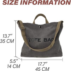 Borsa Tote Personalizzabile di Grande Capacità per Donna, 100% Cotone, Borsa da <span class=keywords><strong>Shopping</strong></span> in Tela Resistente, Borsa a Tracolla alla <span class=keywords><strong>Moda</strong></span> per lo <span class=keywords><strong>Shopping</strong></span> - Product Image 5