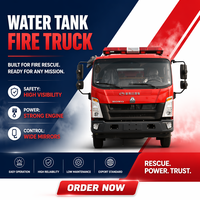 Camion de pompiers Howo personnalisable avec réservoir d'eau de 4 m³, réservoir à mousse en option, fonction d'arrosage, véhicule multi-usages